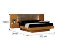 Ver imagem 2 de Cama de Casal Queen Size Braga com Mesa de Cabeceira e Painel Almofadado Leifer Moveis Cinamomo, Jol