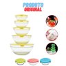Conjunto 5 Potes Bowls Tigelas de Vidro com Tampa Vasilhas - 4