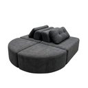 Ver imagem 1 de Sofá Modular Cielo 4 Lugares Design Orgânico Moderno 204cm Bouclê Cinza Escuro - Montanari's Decor