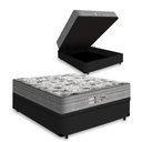 Ver imagem 1 de Cama Box Baú Casal + Colchão de Molas Ensacadas Evolution Probel/prodormir 138x188x74 Cm:preto