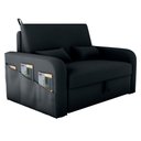 Ver imagem 2 de Sofá Cama Aster 2 Lugares 140cm Preto Veludo Inca Baú Matrix