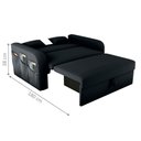 Ver imagem 5 de Sofá Cama Aster 2 Lugares 140cm Preto Veludo Inca Baú Matrix