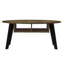 Ver imagem 2 de Mesa de Centro Tampo Oval 2 Nichos 100 Cm Pinho Preto Arly
