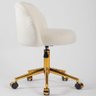 Cadeira Petala Anm9700s Anima Office Revestida em Veludo Off White Base Rodízio Dourado - 4
