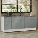 Ver imagem 1 de Armário de Cozinha Compacta 200 Cm Branco/cinza Lux Madesa 06