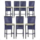 Ver imagem 1 de 07 Banquetas em Alumínio Roma Preta Corda Náutica Tecido 7