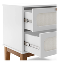 Ver imagem 5 de Mesa de Cabeceira Santorini 60cm Apoio Auxiliar Quarto Madeira com Tela Indiana:branco