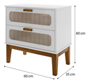 Ver imagem 3 de Mesa de Cabeceira Santorini 60cm Apoio Auxiliar Quarto Madeira com Tela Indiana:branco