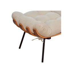 Puff Costela Suede Bege - Vallisa Decor - 2