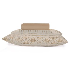 Jogo de Cama Solteiro 2 Peças Teka ( Lençol com Elástico+ Fronha)100%algodao. - Asteca
