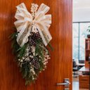 Ver imagem 5 de Guirlanda de Natal Natalina com Glitter Enfeite para Parede e Porta Verde 55cm