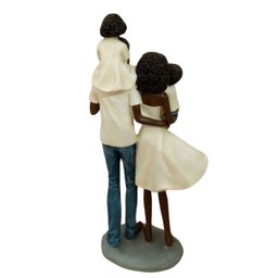 Escultura Estatueta Familia Filhos Casal Menina Menino - 2