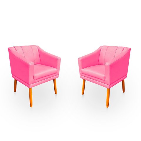 Kit com 2 Cadeiras Poltrona para Sala Moderna e Versátil Millie Corino