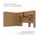 Ver imagem 7 de Guarda Roupa Casal Modulado 5 Peças 12 Portas 5 Gavetas com Cabeceira e Escrivaninha 100% MDF Smart Cinamomo Marrom