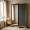 Ver imagem 6 de Guarda-Roupa Doha Intense Solteiro com Espelho MDF 2 Portas de Correr Espaçoso Dormitório Elegante