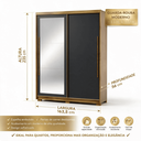 Ver imagem 3 de Guarda-Roupa Doha Intense Solteiro com Espelho MDF 2 Portas de Correr Espaçoso Dormitório Elegante