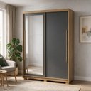 Ver imagem 7 de Guarda-Roupa Doha Intense Solteiro com Espelho MDF 2 Portas de Correr Espaçoso Dormitório Elegante