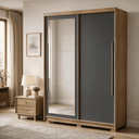 Ver imagem 1 de Guarda-Roupa Doha Intense Solteiro com Espelho MDF 2 Portas de Correr Espaçoso Dormitório Elegante