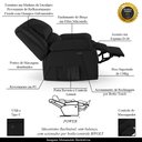 Ver imagem 3 de Poltrona do Papai Reclinável Melim Power Touch Massagem Pu Preto Fh1 - D'Rossi
