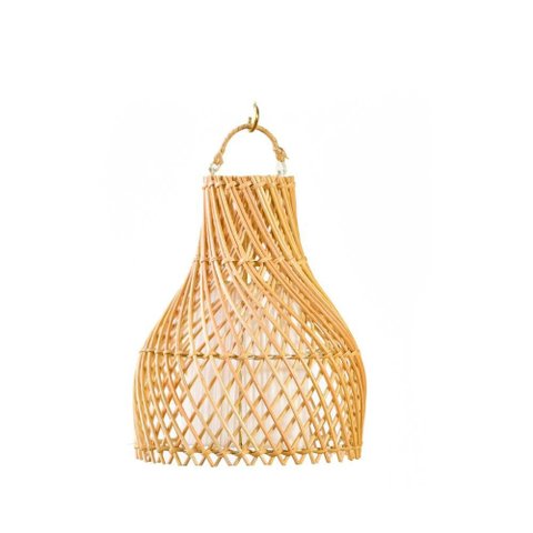 Luminária Pendente Rattan Fibra Natural Aryas 20cm 1xE27Lili Casa Único