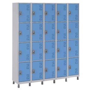 Roupeiro de Aço 20 Portas Locker Robustez e Durabilidade:azul