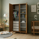 Ver imagem 5 de Guarda-Roupa 2 Portas MDF 18mm Puxador Embutido Cor Nogueira