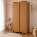 Ver imagem 1 de Guarda-Roupa 2 Portas MDF 18mm Puxador Embutido Cor Nogueira