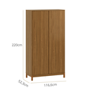 Ver imagem 2 de Guarda-Roupa 2 Portas MDF 18mm Puxador Embutido Cor Nogueira