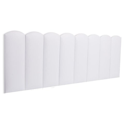 Cabeceira Queen Kit 8 Placas Modelo Nuvem - Courino Branco