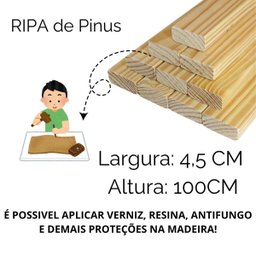 Fardo 6 Ripas de Madeira Pinus Aparelhado 2x4,5 C/ 100cm - 7