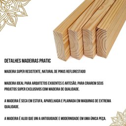 Fardo 6 Ripas de Madeira Pinus Aparelhado 2x4,5 C/ 100cm - 2
