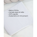 Ver imagem 4 de Manta Cueiro Bebê Malha com Pompom 70x80cm: Branco