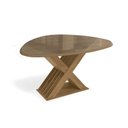 Ver imagem 4 de Mesa P/ Cozinha Graviola C/ Tampo Madeirado C/ Vidro 135x105cm Freijó/off White - Kappesberg