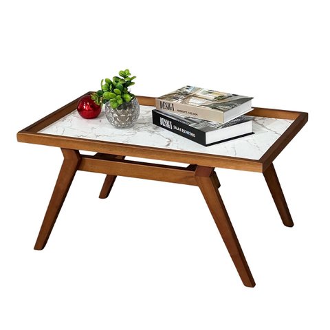 Mesa Centro Suporte Sofisticada Sala Estar Decoração Sofá Madeira Maciça Bebidas Servir Moderna Mesi