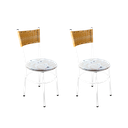 Ver imagem 1 de 2 Cadeiras Brancas para Cozinha Viena Palha:Floral Areia