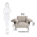 Ver imagem 4 de Poltrona Industrial Basileia 105cm Yescasa Veludo Tx Bege Castor