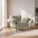 Ver imagem 1 de Poltrona Industrial Basileia 105cm Yescasa Veludo Tx Bege Castor