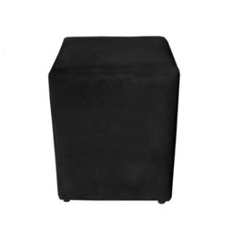 Puf Puff para Sala e Hall de Entrada Suede Preto Quadrado - 1