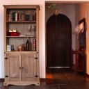 Ver mais imagens de Estante de Madeira Maciça com 5 Nichos e 2 Portas Marrom Antique