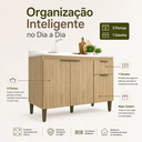 Ver imagem 7 de Balcão para Pia Iara 120cm 3 Portas 1 Gaveta com Prateleira Dourado - J Carvalho