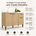 Ver mais imagens de Balcão para Pia Iara 120cm 3 Portas 1 Gaveta com Prateleira Dourado - J Carvalho
