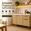 Ver imagem 3 de Balcão para Pia Iara 120cm 3 Portas 1 Gaveta com Prateleira Dourado - J Carvalho