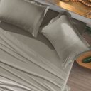 Ver imagem 3 de Jogo de Cama Casal 4 Peças Toque Acetinado Cimento Queimado