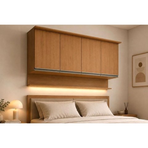 Armário Modulado Aéreo 4 Portas 165cm Liga Canela Kappesberg
