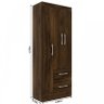 Guarda-Roupa Solteiro Oceania 3 Portas 2 Gavetas Cor Cacau - 3