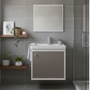 Ver imagem 1 de Kit Armário para Banheiro 40cm Mdf com Cuba + Espelheira - Veneto Gianduia
