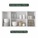 Ver imagem 5 de Armário Cozinha Aéreo 4 Portas Parede 120 x 52 cm Madeira Cor:Branco