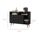 Ver imagem 3 de Buffet Aparador 3 Portas Cantinho do Café Retrô Celta Anto:Preto