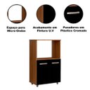Ver imagem 3 de Balcão Multiuso para Cozinha Micro-Ondas 2 Portas Taiane Savana/Preto