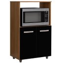 Ver imagem 1 de Balcão Multiuso para Cozinha Micro-Ondas 2 Portas Taiane Savana/Preto